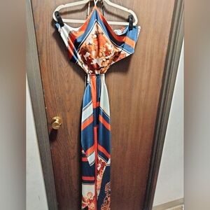 **FLAWED** LIKE NEW Fashion Nova Satin HalterDress